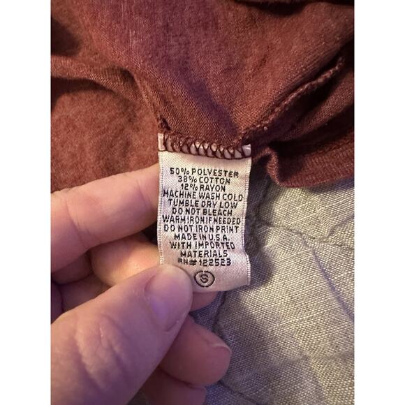 Truly Madly Deeply Celestial Moon Graphic Crop Tee Small Burgundy Witchy Boho - Picture 4 of 8